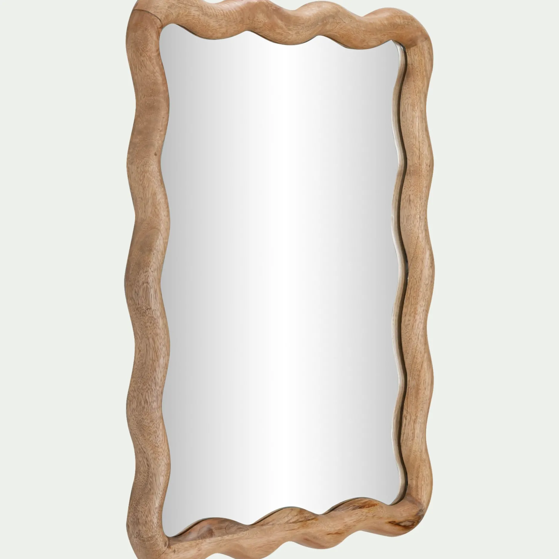 Miroir*alinea Miroir ondulé en bois de manguier 51x63cm - Bois clair