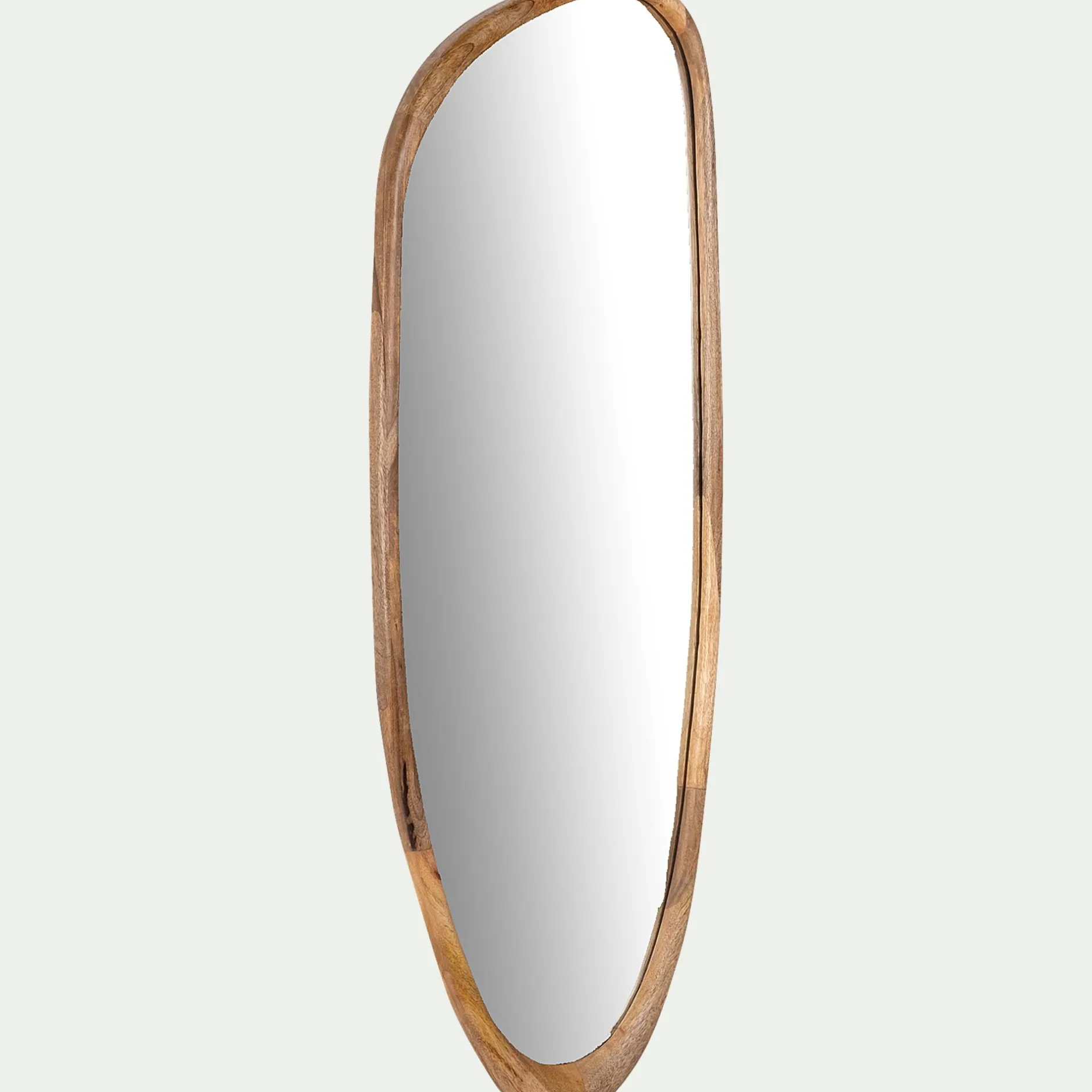 Miroir*alinea Miroir ovale en bois de manguier H120cm - Naturel