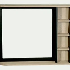 Miroir De Salle De Bain*alinea Miroir rectangulaire de salle de bain en acacia massif - L90cm Bois foncé