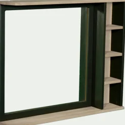 Miroir De Salle De Bain*alinea Miroir rectangulaire de salle de bain en acacia massif - L90cm Bois foncé