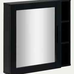 Miroir De Salle De Bain*alinea Miroir rectangulaire de salle de bain en bois de cèdre - L61,5cm Noir