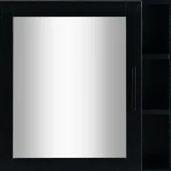 Miroir De Salle De Bain*alinea Miroir rectangulaire de salle de bain en bois de cèdre - L61,5cm Noir