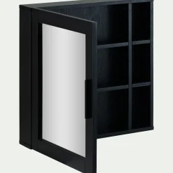 Miroir De Salle De Bain*alinea Miroir rectangulaire de salle de bain en bois de cèdre - L61,5cm Noir