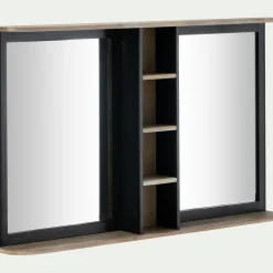 Miroir De Salle De Bain*alinea Miroir rectangulaire de salle de bain en acacia massif - L120cm Bois foncé