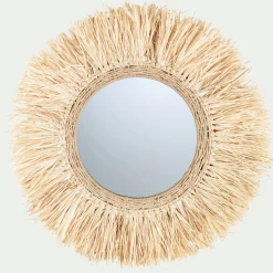 Miroir*alinea Miroir rond avec franges en raphia D65cm Naturel