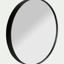 Miroir|Miroir De Salle De Bain*alinea Miroir rond en bois D50cm - Noir