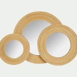Miroir*alinea Miroir rond en bois D40,5cm Naturel