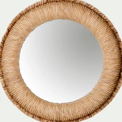 Miroir*alinea Miroir rond en jacinthe d'eau D61cm - Naturel