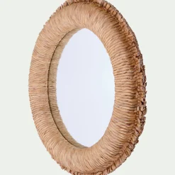 Miroir*alinea Miroir rond en jacinthe d'eau D61cm - Naturel