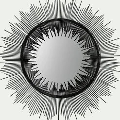 Miroir*alinea Miroir soleil en acier et verre - D81cm Gris