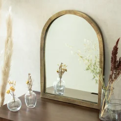 Miroir*alinea Miroir voûte en métal vieilli - 46x61cm Doré