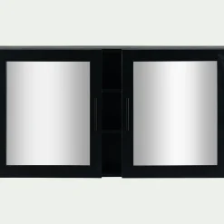 Miroir De Salle De Bain*alinea Miroirs rectangulaires double de salle de bain en bois de cèdre - L110cm Noir