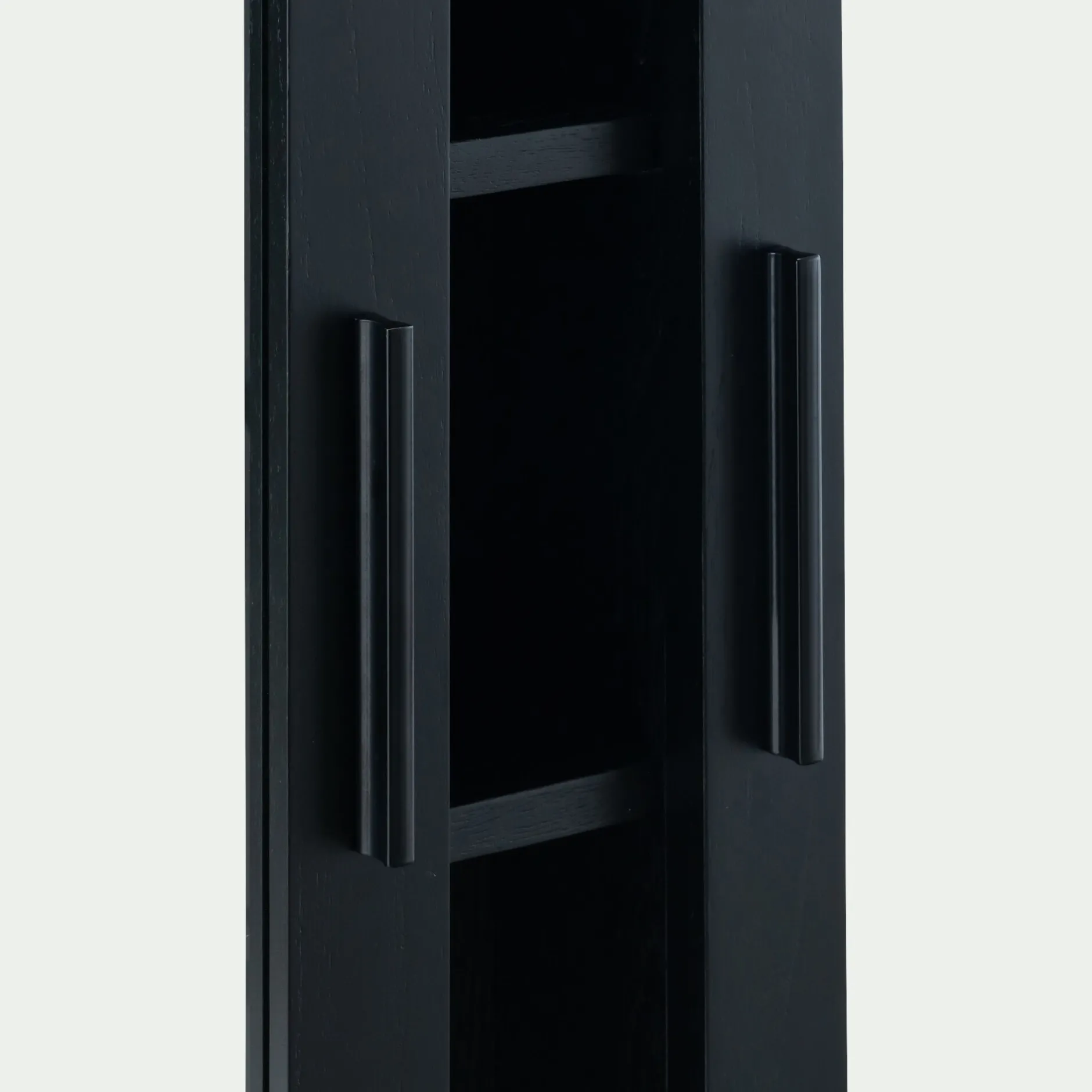 Miroir De Salle De Bain*alinea Miroirs rectangulaires double de salle de bain en bois de cèdre - L110cm Noir