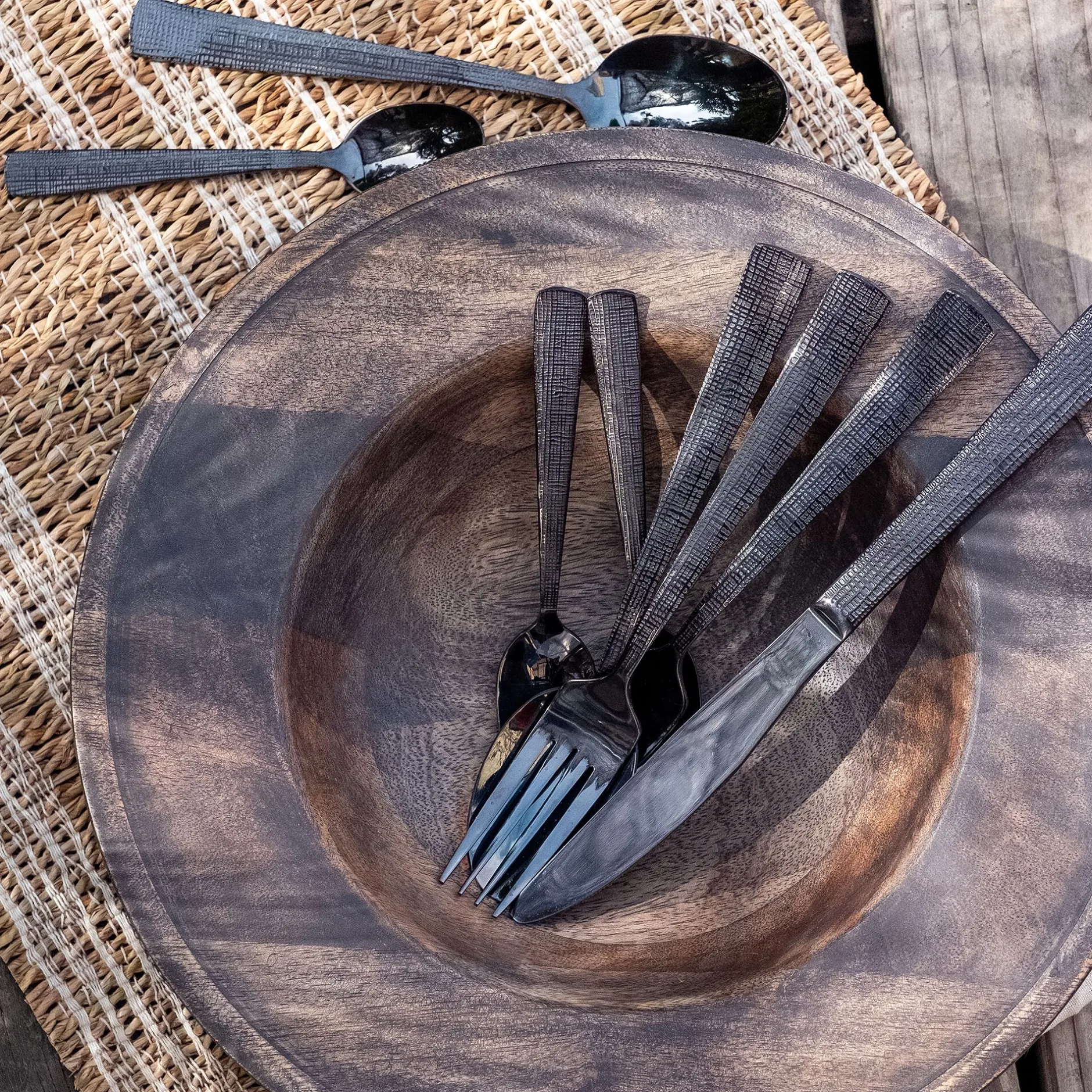 Ménagère Et Coffret Couverts|Couvert De Noël*alinea Ménagère 16 pièces en inox Noir