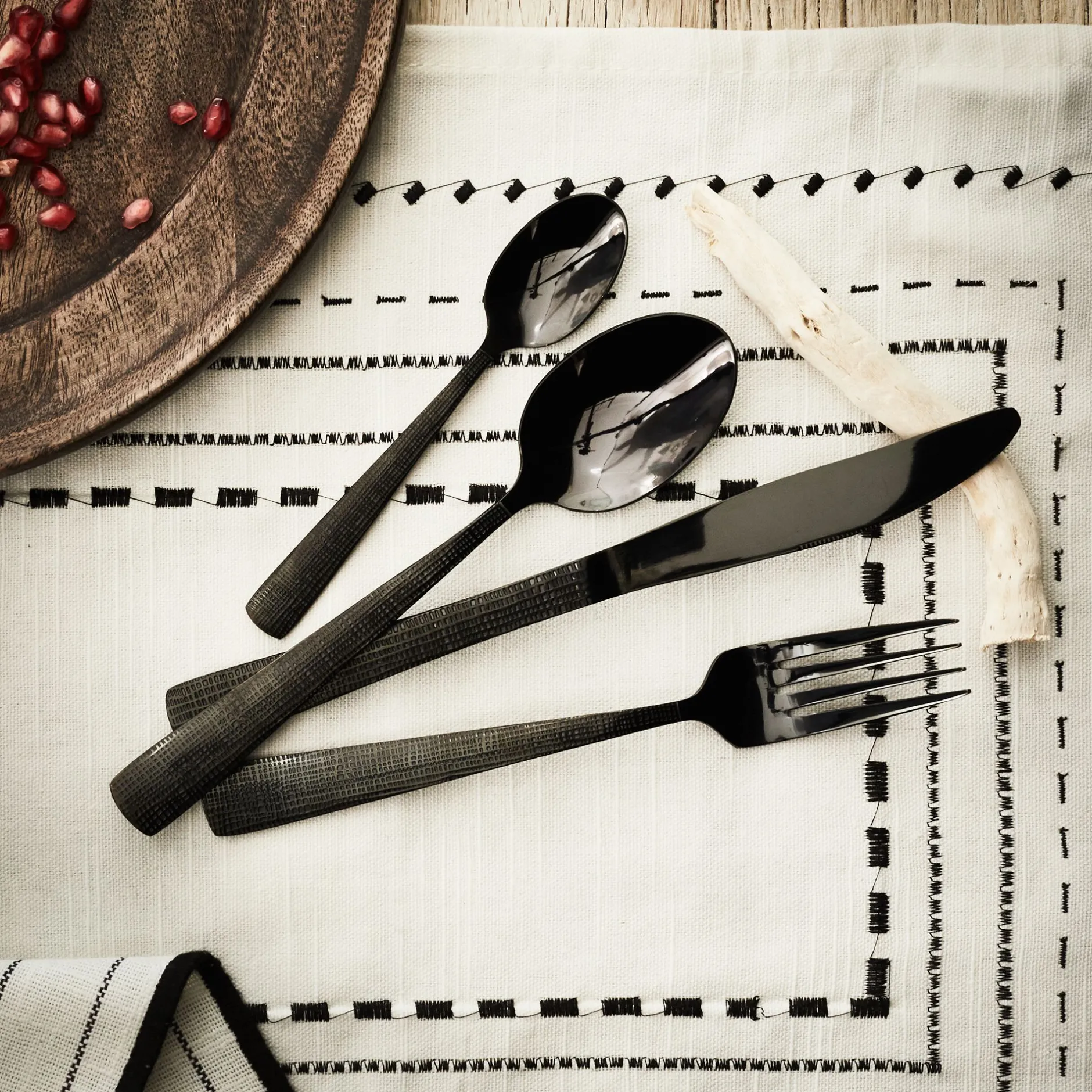 Ménagère Et Coffret Couverts|Couvert De Noël*alinea Ménagère 16 pièces en inox Noir