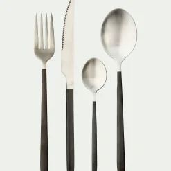 Ménagère Et Coffret Couverts|Couvert De Noël*alinea Ménagère 16 pièces en inox satiné et manche Noir