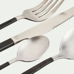 Ménagère Et Coffret Couverts|Couvert De Noël*alinea Ménagère 16 pièces en inox satiné et manche Noir