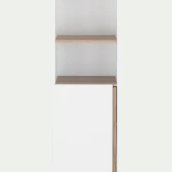 Dressing|Meuble D'Entrée*alinea Module 1 porte et 2 niches en bois effet chêne H136XL50cm - Blanc