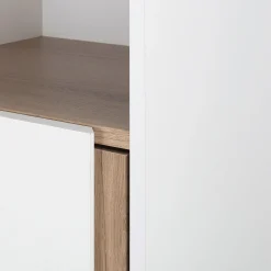 Dressing|Meuble D'Entrée*alinea Module 1 porte et 2 niches en bois effet chêne H136XL50cm - Blanc