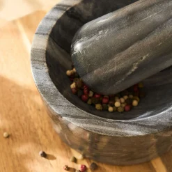 Salière Et Poivrière*alinea Mortier et pilon en marbre - Gris