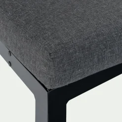 Canapé Extérieur|Fauteuil De Jardin*alinea Méridienne de jardin en aluminium et eucalyptus - (2 places) Noir