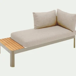 Fauteuil De Jardin|Salon De Jardin Modulable*alinea Méridienne de jardin modulable en teck - ( 2 places) Beige