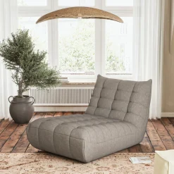 Fauteuil*alinea Méridienne en tissu bouclette - clair Gris