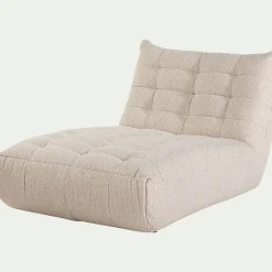 Fauteuil*alinea Méridienne en tissu bouclette - écru Blanc