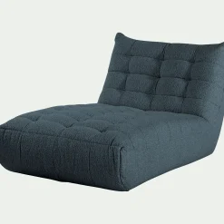 Fauteuil*alinea Méridienne en tissu bouclette - Bleu