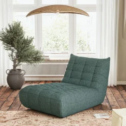 Fauteuil|Canapé Modulable*alinea Méridienne en tissu chenille - Bleu calaluna