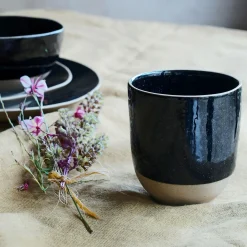 Vaisselle Petit Déjeuner|Tasse Et Mug*alinea Mug en grès recyclé D9,2cm - Noir