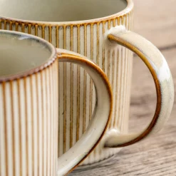 Vaisselle Petit Déjeuner|Tasse Et Mug*alinea Mug strié en grès 40cl - Beige