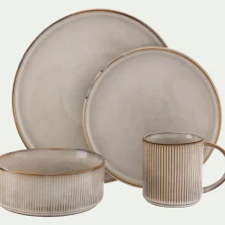 Vaisselle Petit Déjeuner|Tasse Et Mug*alinea Mug strié en grès 40cl - Beige