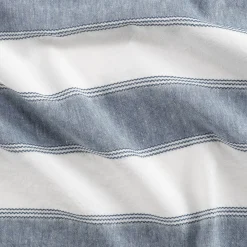 Nappe*alinea Nappe à rayures bleues en lin et coton 150x250cm - Blanc