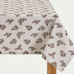 Nappe|Nappe Et Serviette De Noël*alinea Nappe en coton motif floral 150x250cm - Blanc