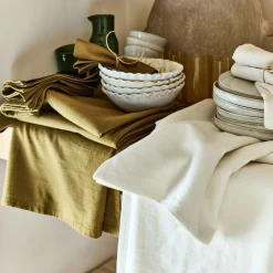 Nappe|Nappe Et Serviette De Noël*alinea Nappe en coton 150x250cm - mousse Vert