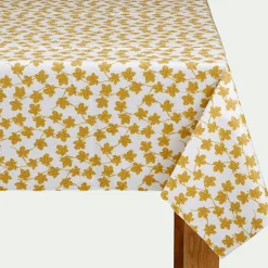 Nappe|Nappe Et Serviette De Noël*alinea Nappe enduite en coton motif figuier - argan 150x250cm Jaune
