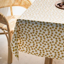 Nappe|Nappe Et Serviette De Noël*alinea Nappe enduite en coton motif figuier - argan 150x250cm Jaune