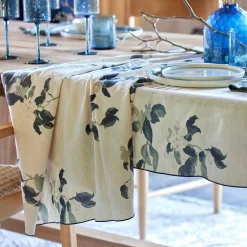 Nappe*alinea Nappe motif floral en lin et coton 150x250cm - Beige