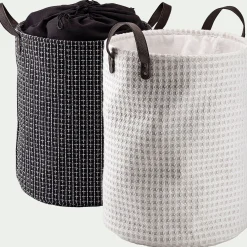 Accessoire De Salle De Bain|Panier À Linge*alinea Panier à linge en tissu - H50xD38cm Noir