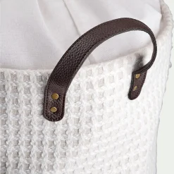 Accessoire De Salle De Bain|Panier À Linge*alinea Panier à linge en tissu H50xD38cm - Blanc