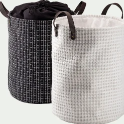Accessoire De Salle De Bain|Panier À Linge*alinea Panier à linge en tissu H50xD38cm - Blanc