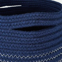 Matelas Enfant|Accessoire De Salle De Bain*alinea Panier déco en polycoton - H23xD21cm Bleu figuerolles