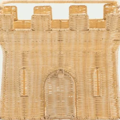 Matelas Enfant|Panier Déco Enfant*alinea Panier de rangement château en rotin H26cm - naturel