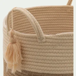 Matelas Enfant|Panier*alinea Panier de rangement en polycoton D38xH50cm - beige