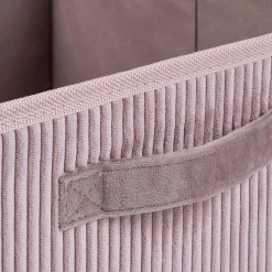 Matelas Enfant|Boîte De Rangement Enfant*alinea Panier de rangement en velours côtelé - H30xL30cm Rose
