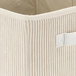 Matelas Enfant|Boîte De Rangement Enfant*alinea Panier de rangement en velours côtelé H30xL30cm - Blanc ventoux