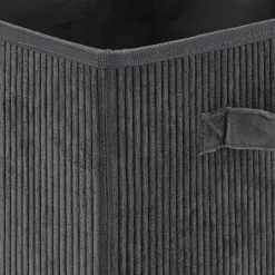 Matelas Enfant|Boîte De Rangement Enfant*alinea Panier de rangement en velours côtelé H30xL30cm - Gris ardoise