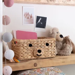 Matelas Enfant|Panier Déco Enfant*alinea Panier ourson en jacinthe d'eau 20x30cm - naturel