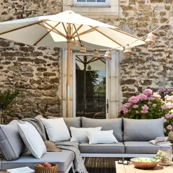 Parasol De Balcon|Parasol Droit*alinea Parasol droit en bambou D270cm - écru Blanc